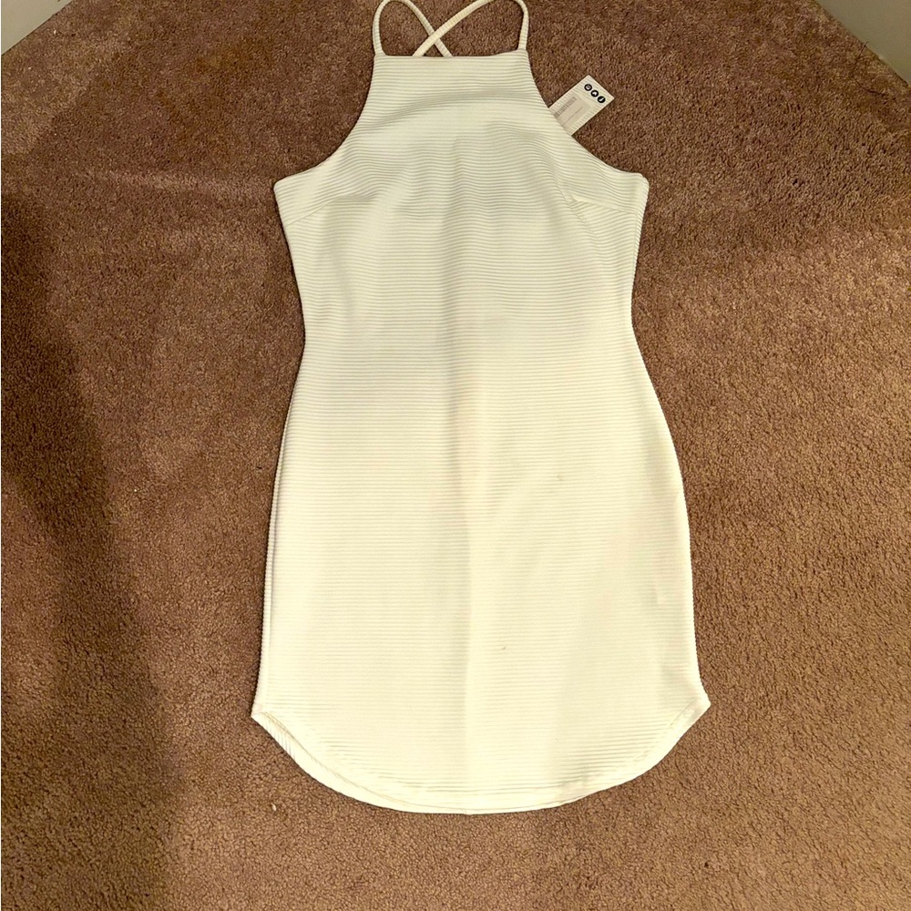 New Boohoo white mini dress